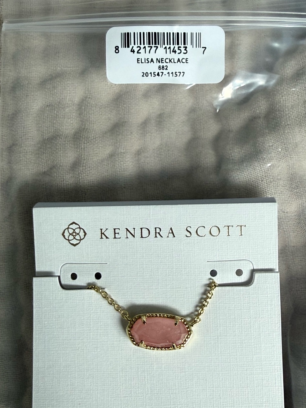 Kendra Scott Gold Necklace with Pink Stone